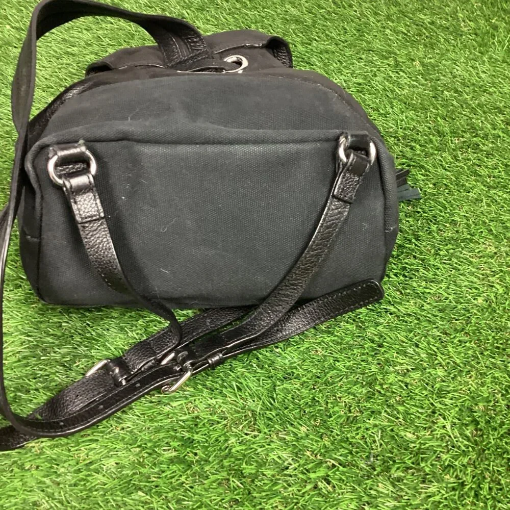 Rebecca Minkoff Mansfield Convertible Backpack Black Leather & Canvas